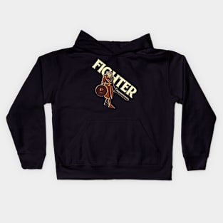 Retro DND Human Fighter Kids Hoodie